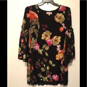 Beautiful Black Flower Tunic